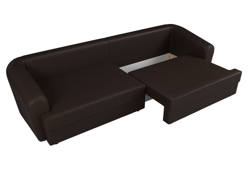 Диван прямой Милтон, Экокожа, Коричневый