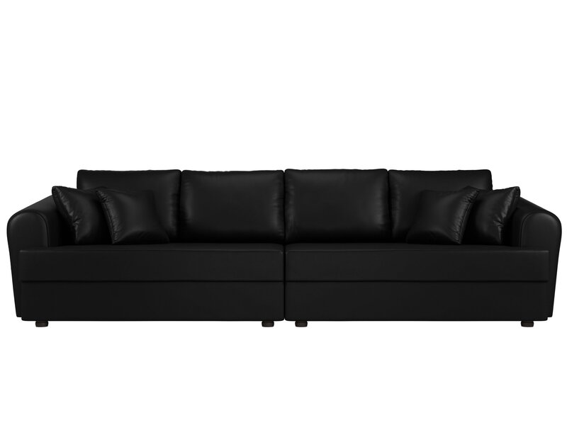 Диван прямой Милтон, Экокожа, Черный