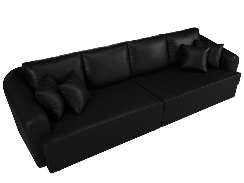 Диван прямой Милтон, Экокожа, Черный