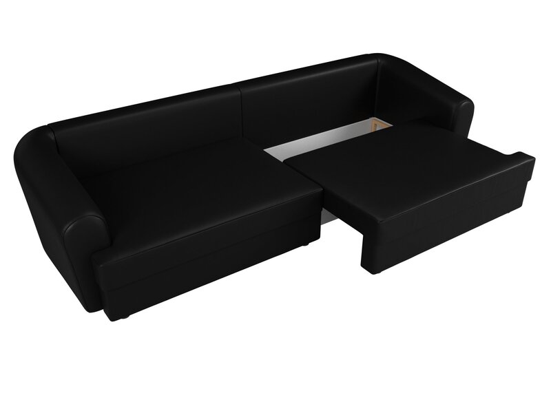 Диван прямой Милтон, Экокожа, Черный