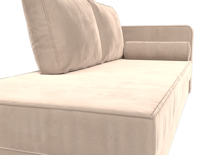 Кушетка Прайм правая, Велюр, SEVEN 729 бежевый