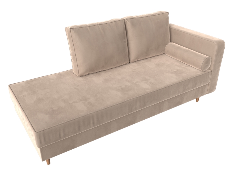 Кушетка Прайм правая, Велюр, SEVEN 729 бежевый