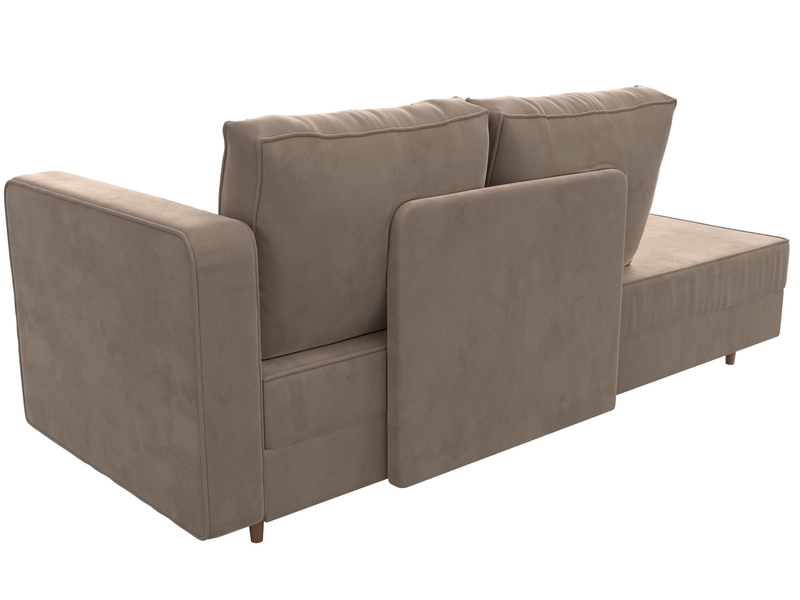 Кушетка Прайм правая, Велюр, SEVEN 729 бежевый