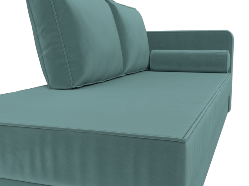 Кушетка Прайм правая, Велюр, SEVEN 113 бирюзовый