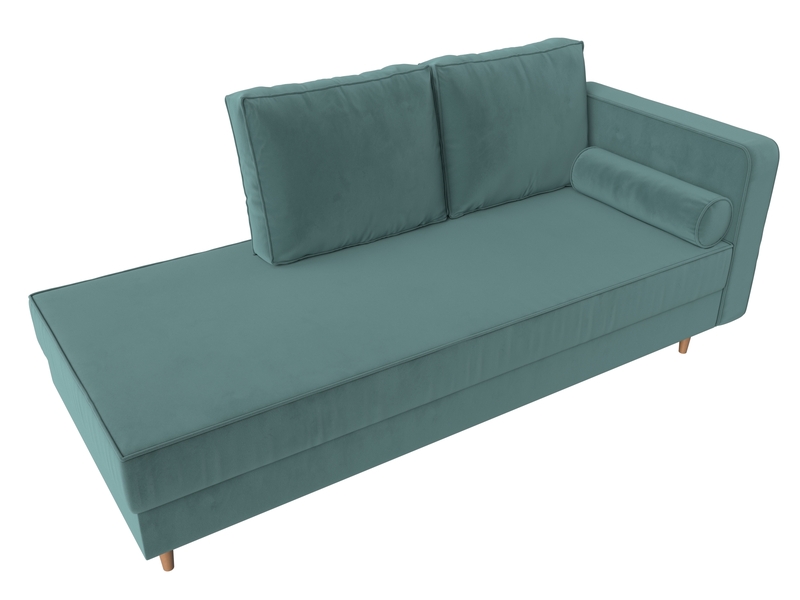 Кушетка Прайм правая, Велюр, SEVEN 113 бирюзовый