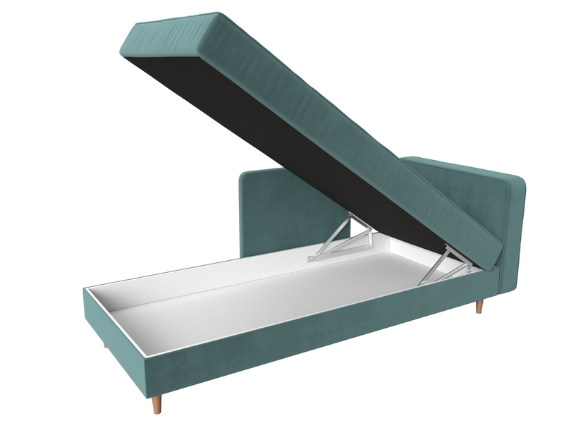 Кушетка Прайм правая, Велюр, SEVEN 113 бирюзовый