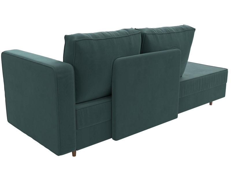 Кушетка Прайм правая, Велюр, SEVEN 113 бирюзовый