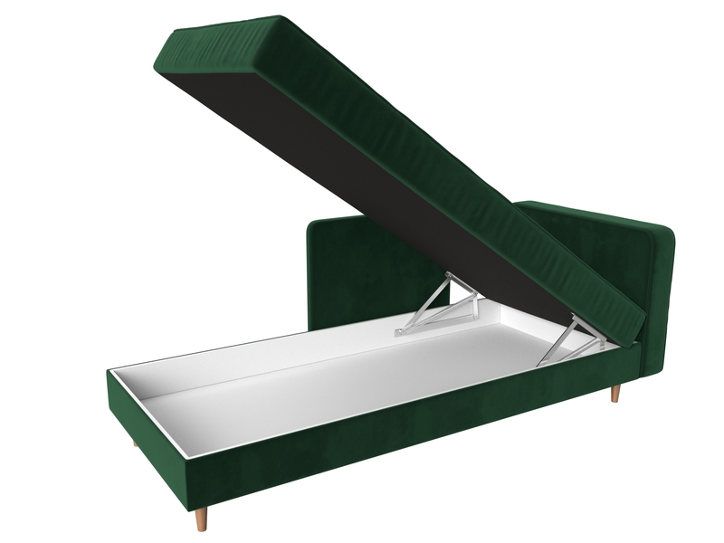 Кушетка Прайм правая, Велюр, SEVEN 626 зеленый