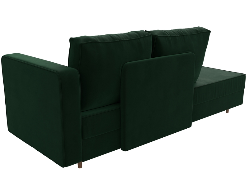 Кушетка Прайм правая, Велюр, SEVEN 626 зеленый