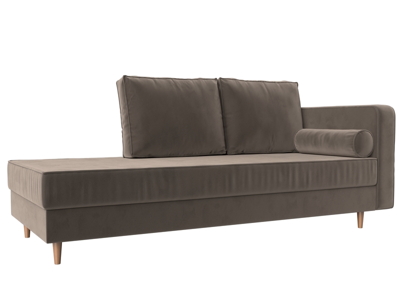 Кушетка Прайм правая, Велюр, SEVEN 727 коричневый