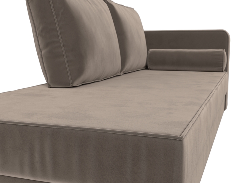 Кушетка Прайм правая, Велюр, SEVEN 727 коричневый