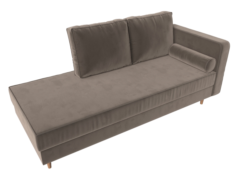 Кушетка Прайм правая, Велюр, SEVEN 727 коричневый