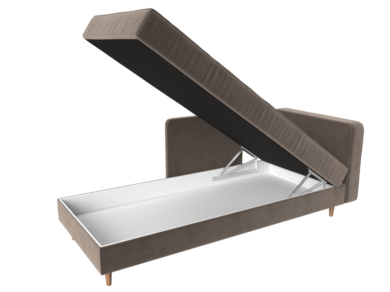 Кушетка Прайм правая, Велюр, SEVEN 727 коричневый