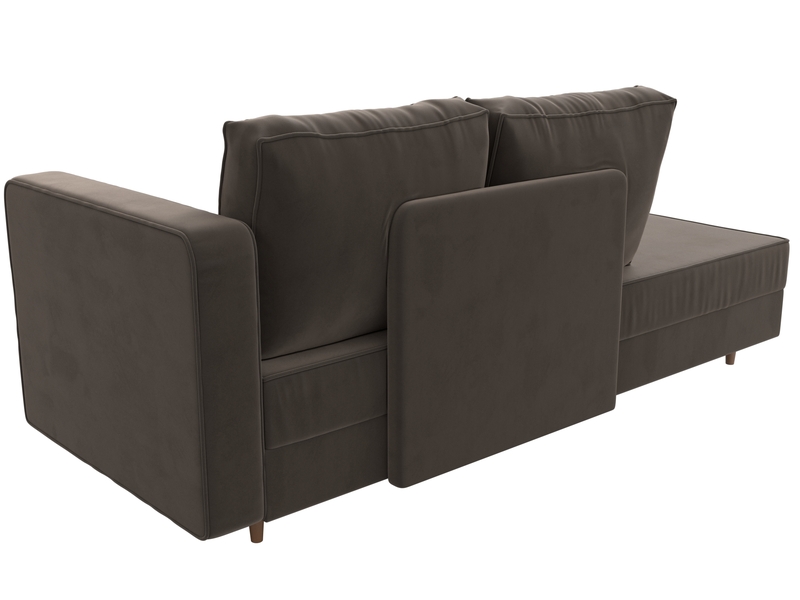 Кушетка Прайм правая, Велюр, SEVEN 727 коричневый