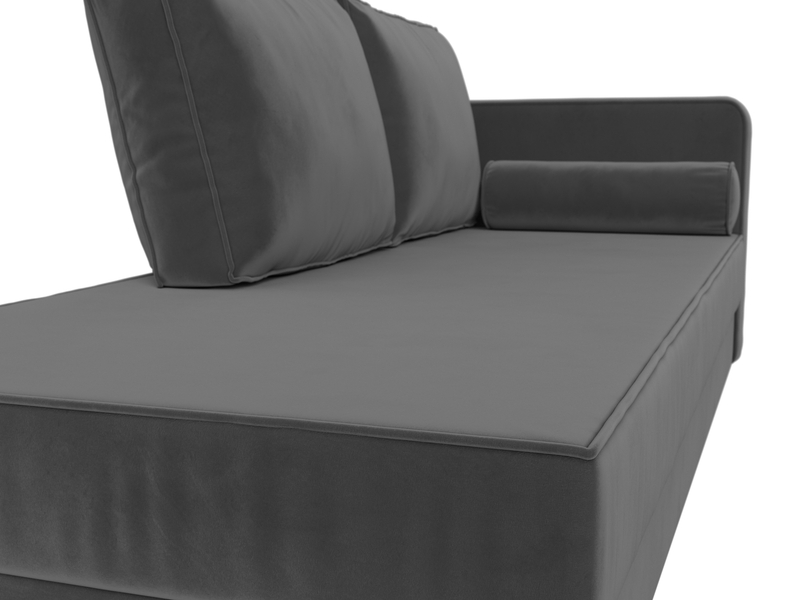 Кушетка Прайм правая, Велюр, SEVEN 17 серый