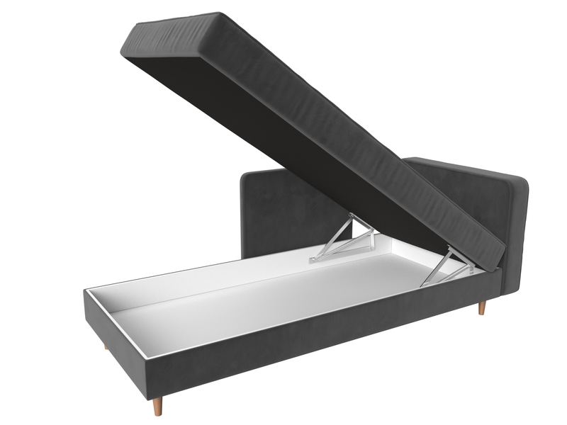 Кушетка Прайм правая, Велюр, SEVEN 17 серый