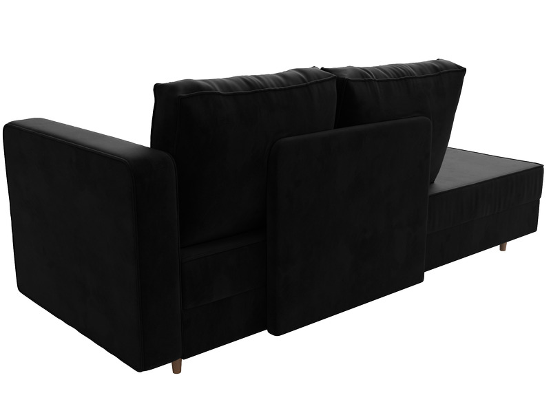 Кушетка Прайм правая, Велюр, SEVEN 35 черный