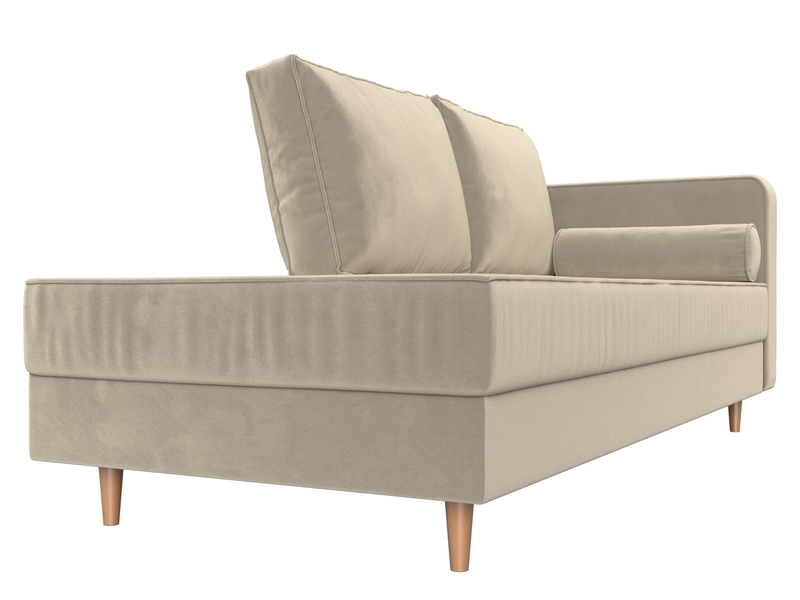 Кушетка Прайм правая, Микровельвет, Бежевый