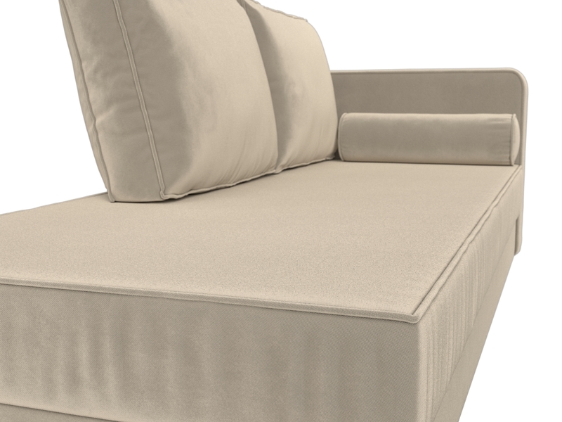 Кушетка Прайм правая, Микровельвет, Бежевый