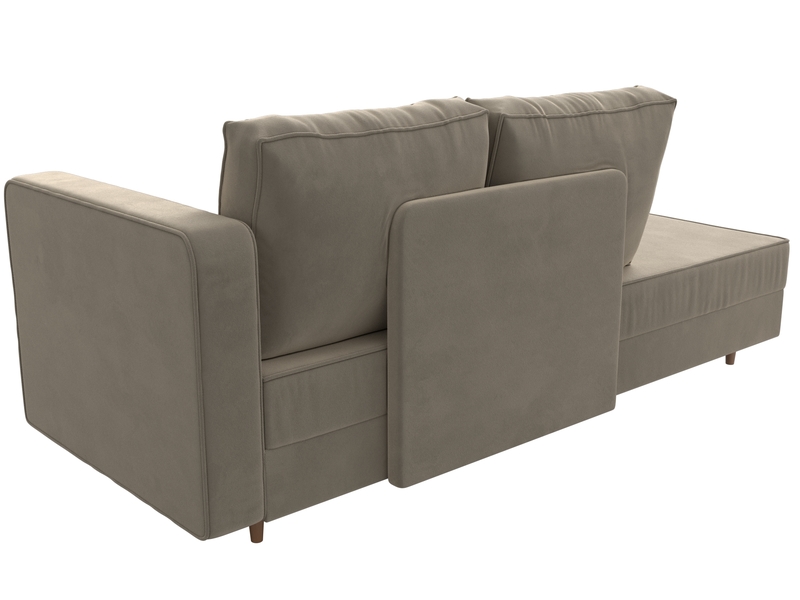 Кушетка Прайм правая, Микровельвет, Бежевый