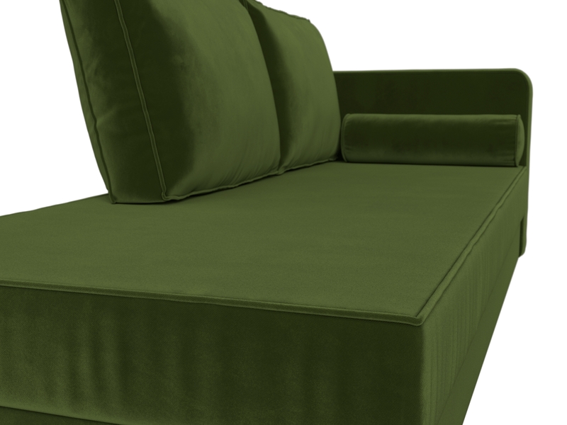 Кушетка Прайм правая, Микровельвет, Зеленый