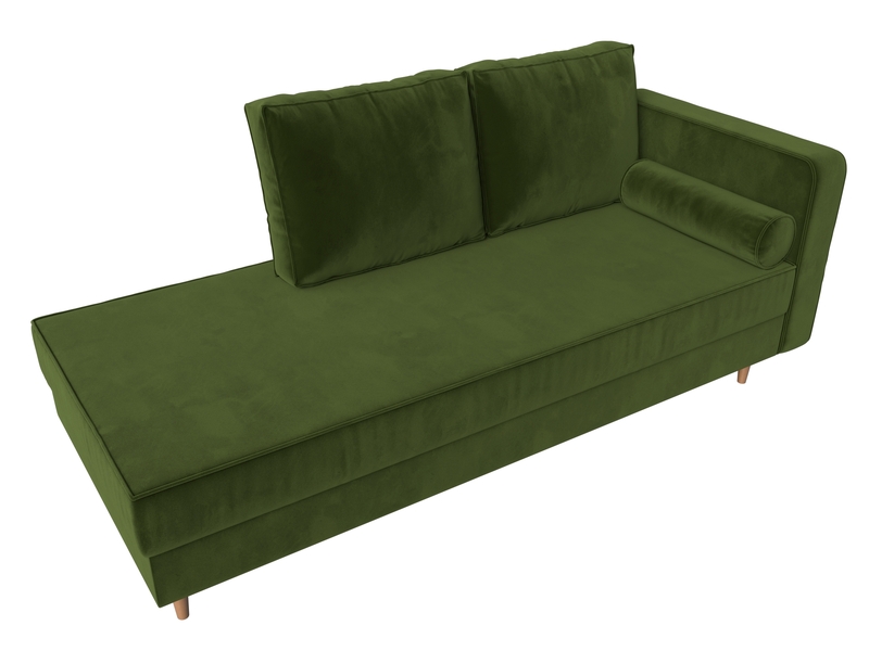 Кушетка Прайм правая, Микровельвет, Зеленый