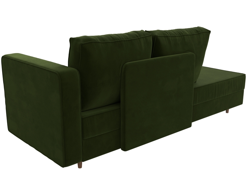Кушетка Прайм правая, Микровельвет, Зеленый