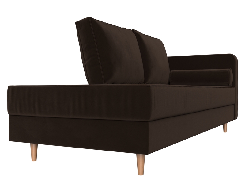 Кушетка Прайм правая, Микровельвет, Коричневый