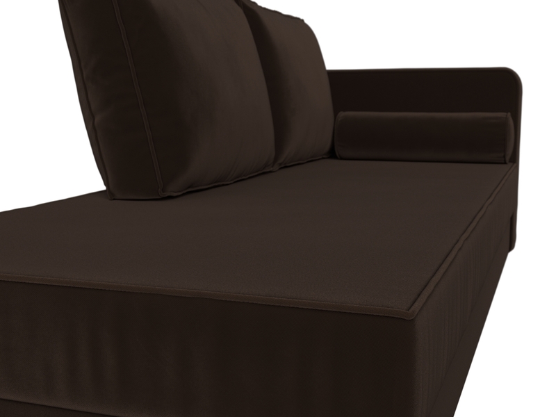 Кушетка Прайм правая, Микровельвет, Коричневый