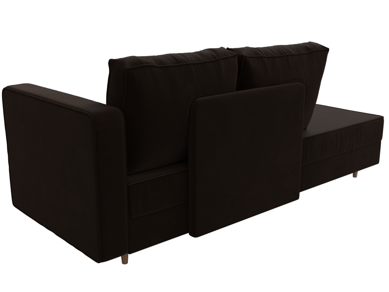 Кушетка Прайм правая, Микровельвет, Коричневый