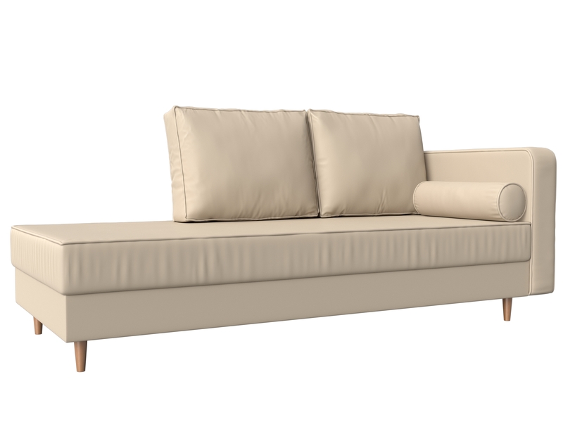 Кушетка Прайм правая, Экокожа, Бежевый