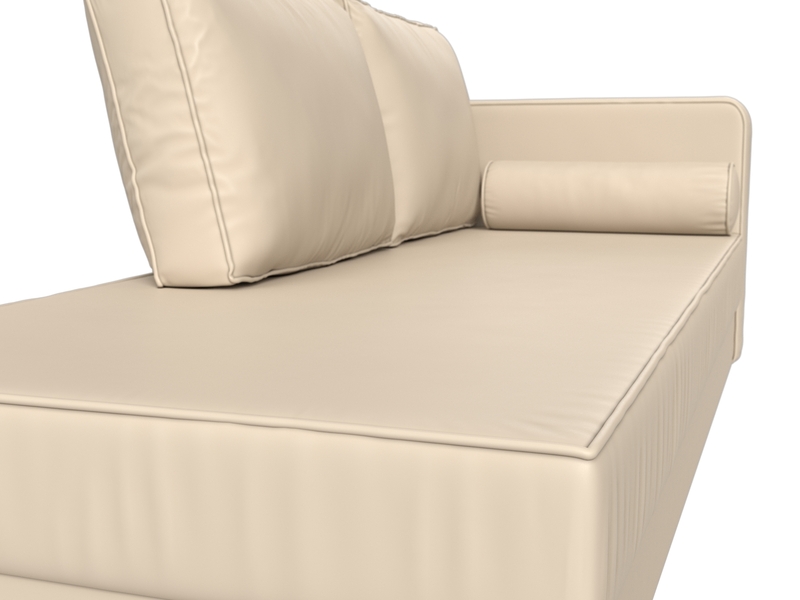 Кушетка Прайм правая, Экокожа, Бежевый