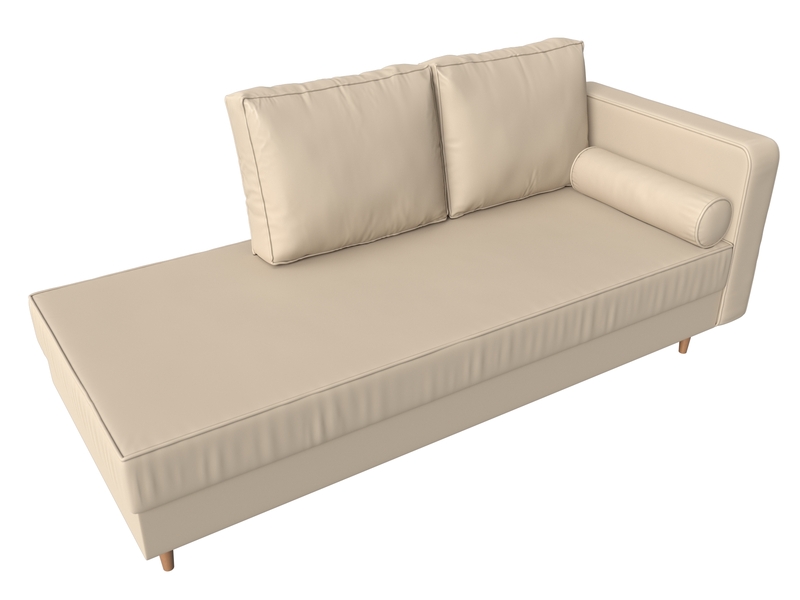 Кушетка Прайм правая, Экокожа, Бежевый