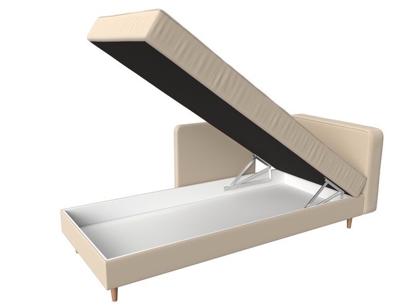 Кушетка Прайм правая, Экокожа, Бежевый