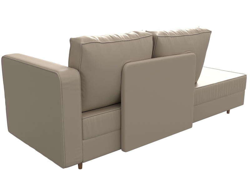 Кушетка Прайм правая, Экокожа, Бежевый