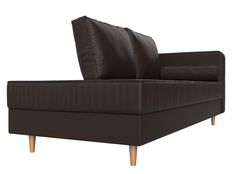 Кушетка Прайм правая, Экокожа, Коричневый