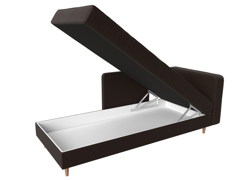 Кушетка Прайм правая, Экокожа, Коричневый