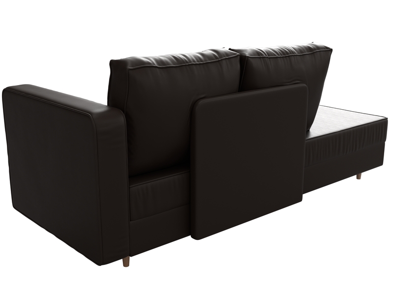 Кушетка Прайм правая, Экокожа, Коричневый