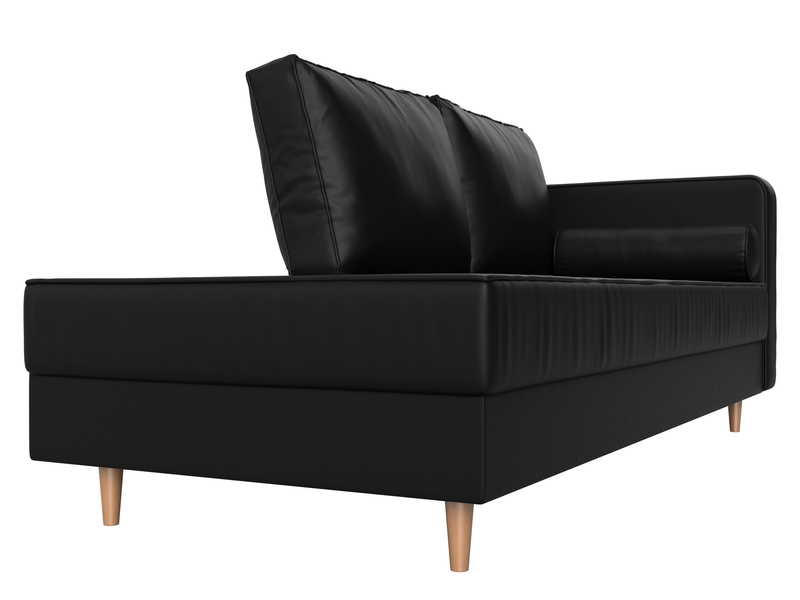 Кушетка Прайм правая, Экокожа, Черный