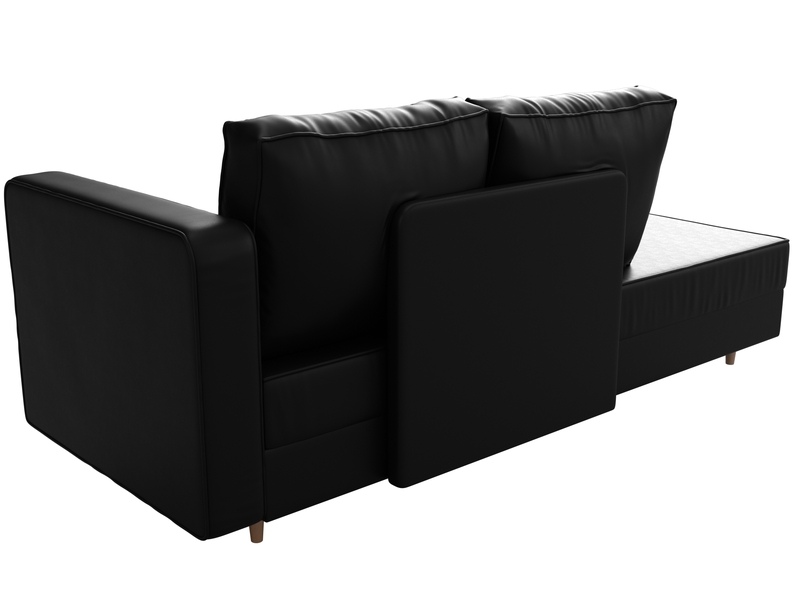 Кушетка Прайм правая, Экокожа, Черный