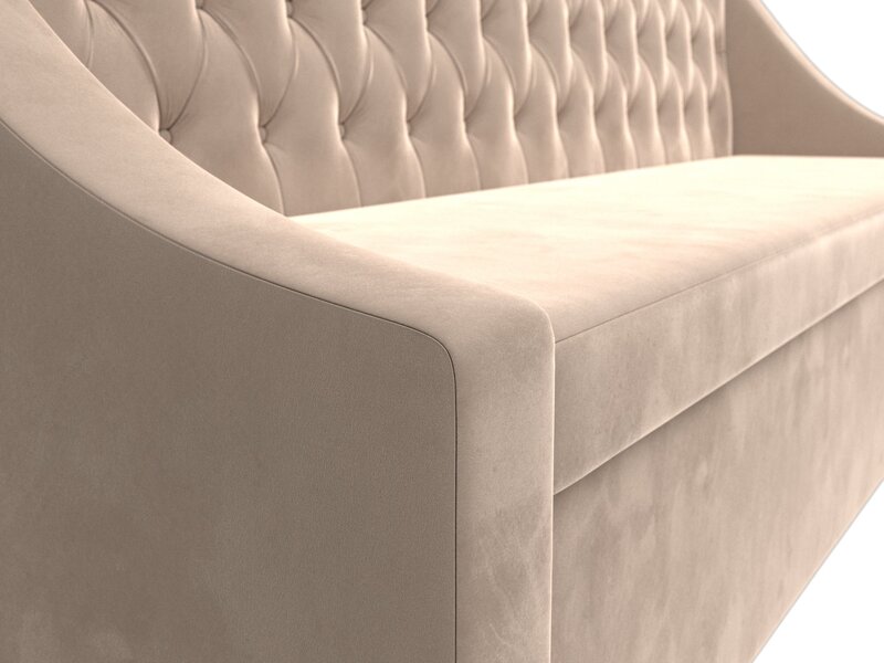 Диван кухонный прямой Мерлин, Велюр, SEVEN 729 бежевый