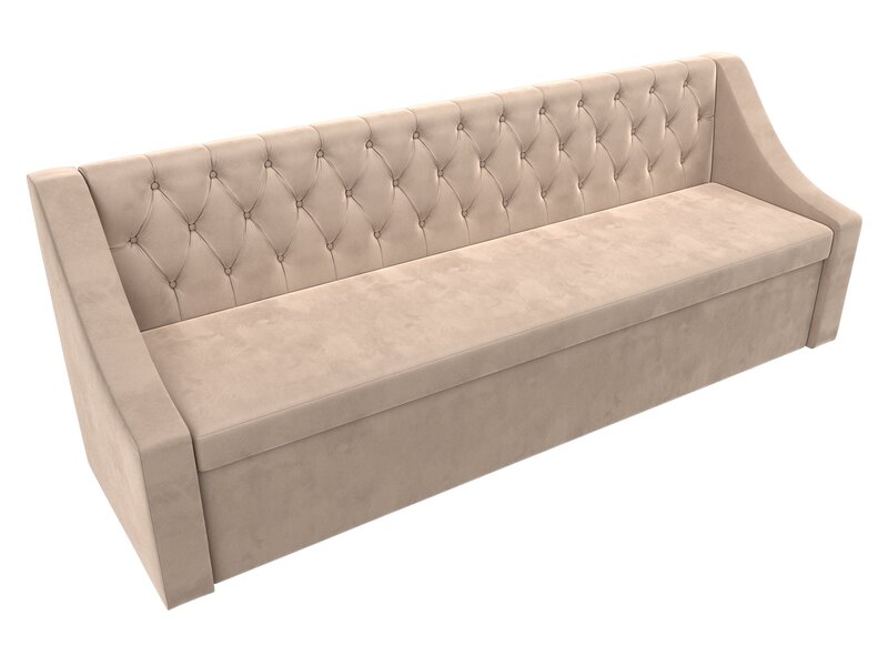 Диван кухонный прямой Мерлин, Велюр, SEVEN 729 бежевый