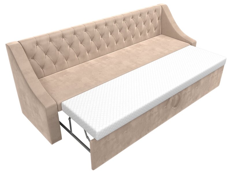 Диван кухонный прямой Мерлин, Велюр, SEVEN 729 бежевый