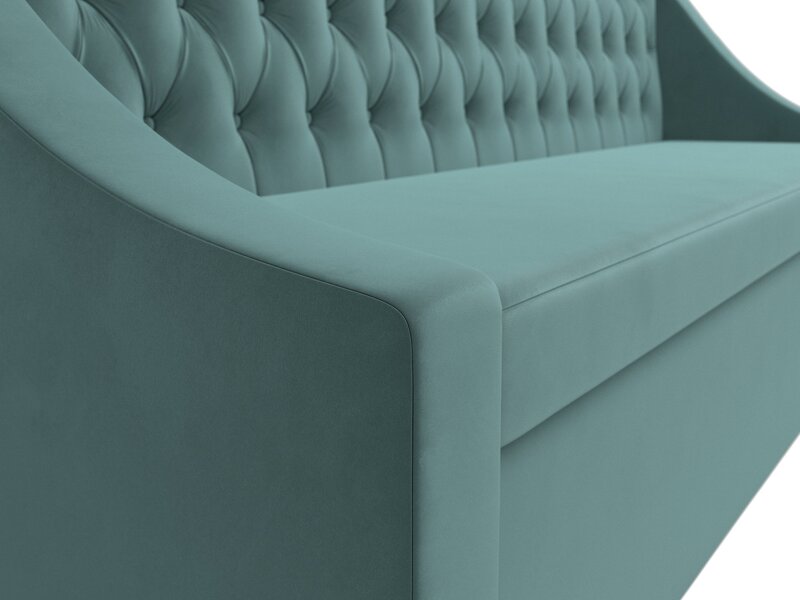 Диван кухонный прямой Мерлин, Велюр, SEVEN 113 бирюзовый