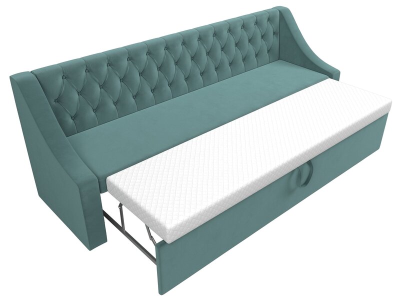 Диван кухонный прямой Мерлин, Велюр, SEVEN 113 бирюзовый