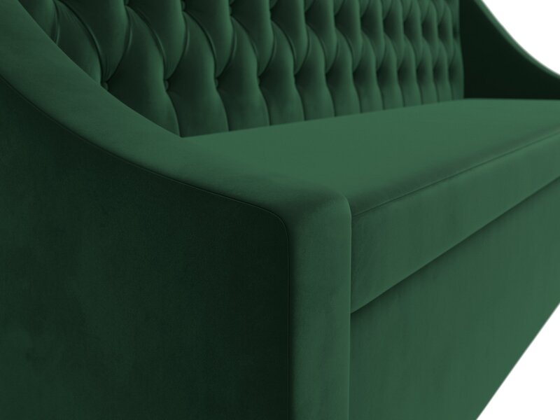 Диван кухонный прямой Мерлин, Велюр, SEVEN 626 зеленый