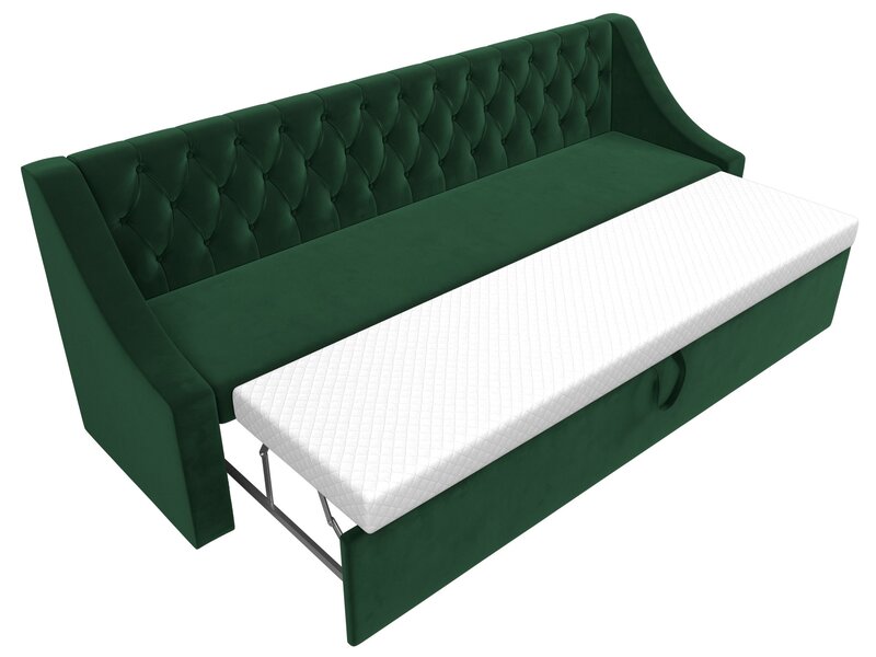 Диван кухонный прямой Мерлин, Велюр, SEVEN 626 зеленый