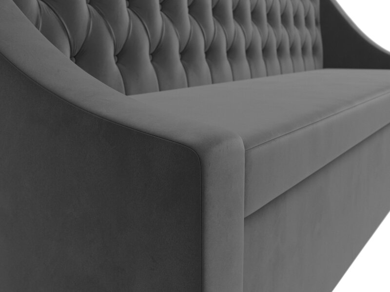 Диван кухонный прямой Мерлин, Велюр, SEVEN 17 серый