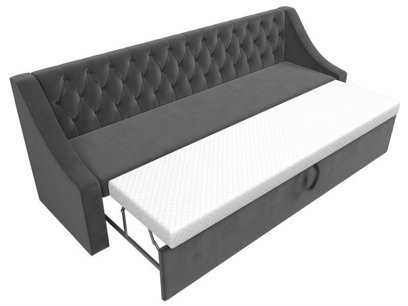 Диван кухонный прямой Мерлин, Велюр, SEVEN 17 серый