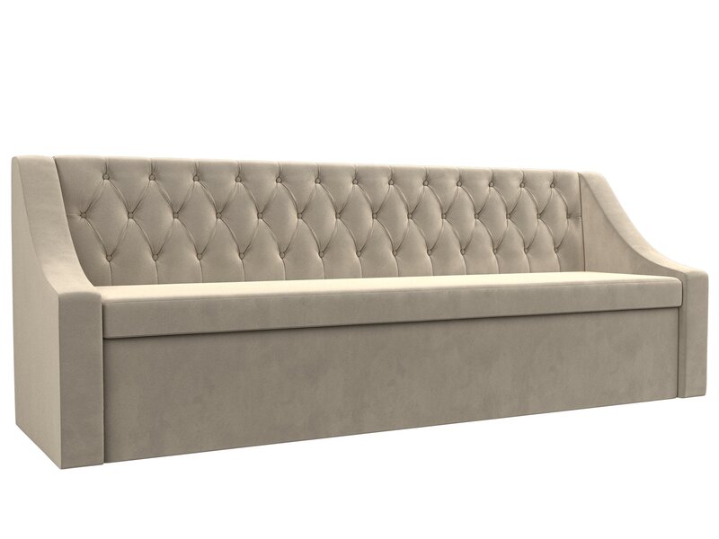 Диван кухонный прямой Мерлин, Микровельвет, Бежевый